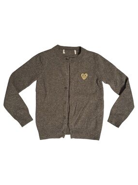 Comme des Garçons Play Grey Wool Cardigan - Size Extra Small